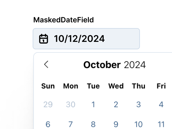 <span style='color: var(--ifm-color-primary)'>Masked</span>DateField